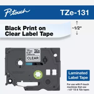 BROTHER TZE131 TAPE P TOUCH BLACK / CLEAR
